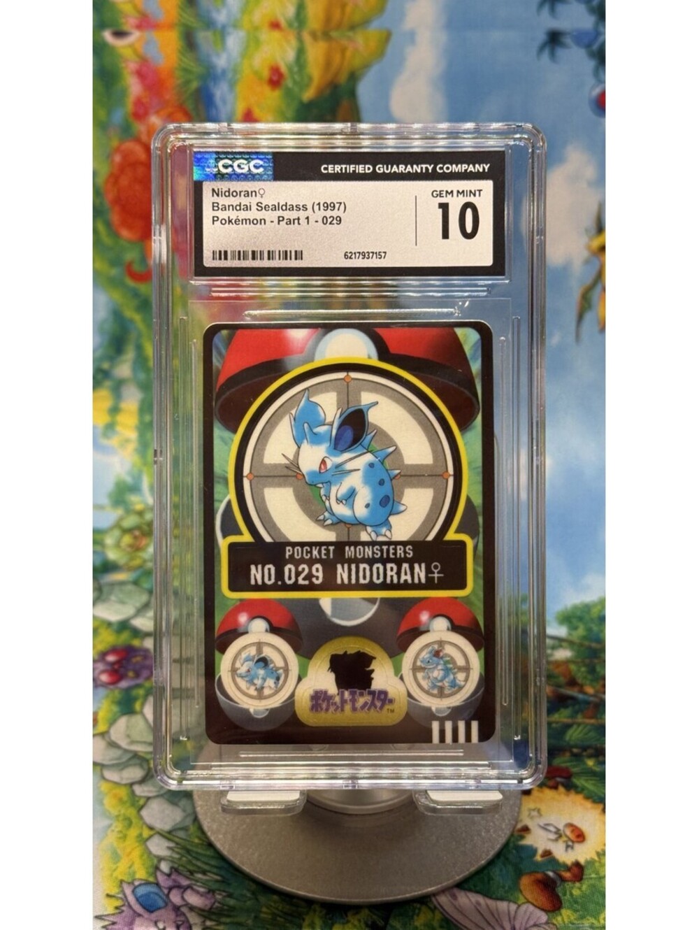 Nidoran Bandai Sealdass Pokémon Part 1 No. 029 1997 Japanese POP3! CGC 10